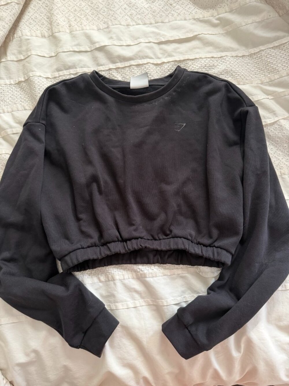 Gymshark Cropped Crewneck Sweatshirt Black Size XS